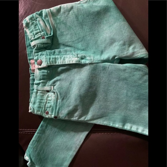 NEW La Miniatura Girls X RAY WASH CRAYON SKINNY GREEN Jeans - Picture 2 of 5